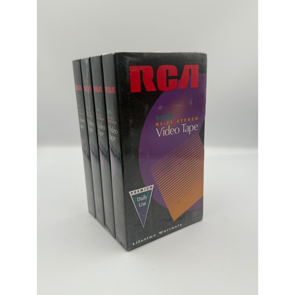 RCA T-120 Hi-Fi Stereo Blank VHS‎ Video Tape Premium Daily Use 4-Pack Sealed